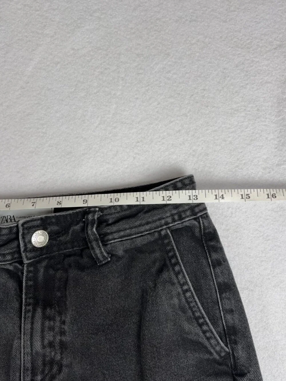 ZARA Asymmetrical Biker Cargo Jeans Women’s 0 Black Y2K Grunge Streetwear Baggy